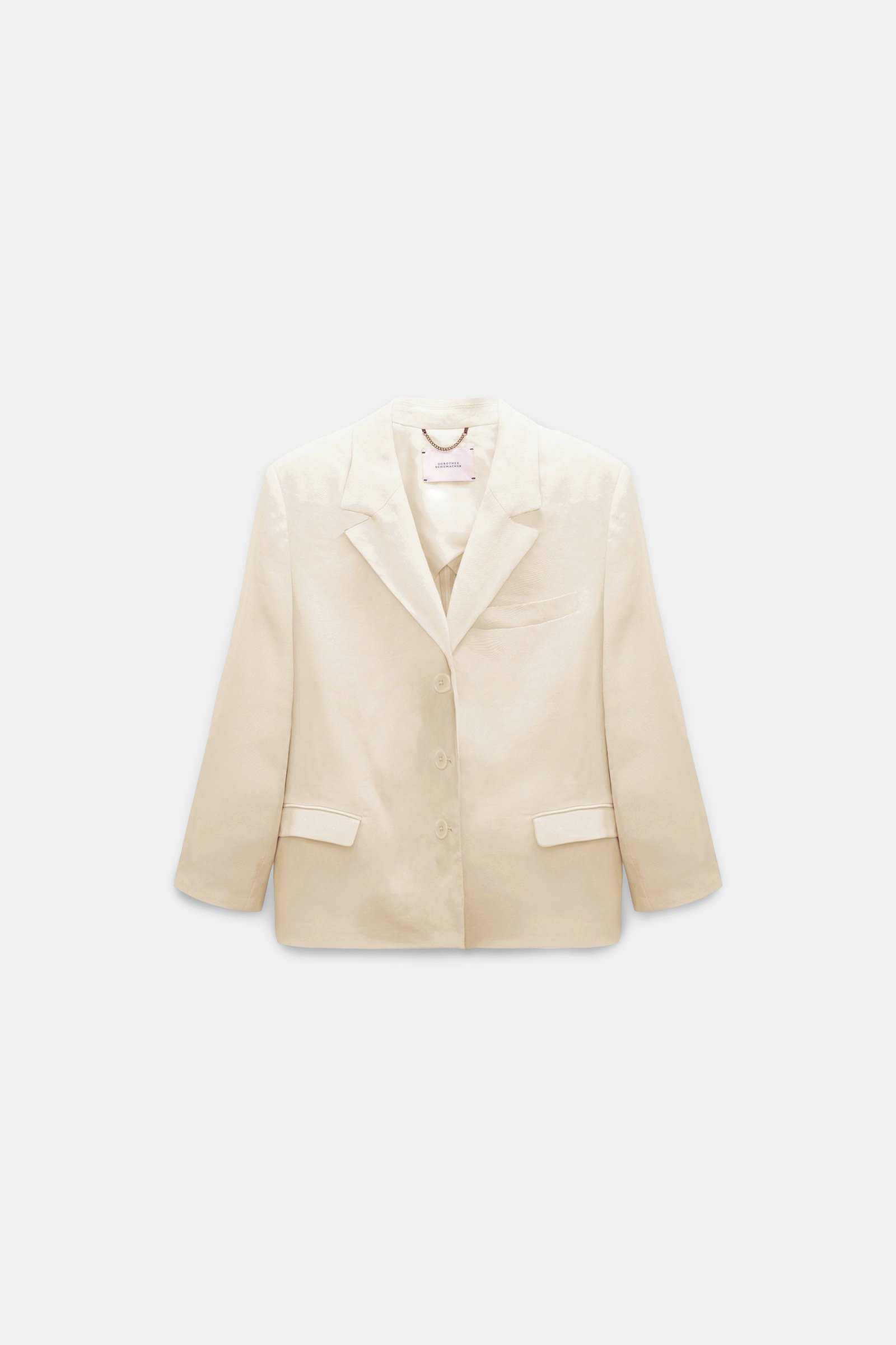 Dorothee Schumacher Linen-cotton shrunken blazer champagner