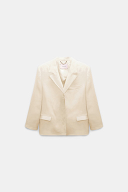 Dorothee Schumacher Linen-cotton shrunken blazer champagner