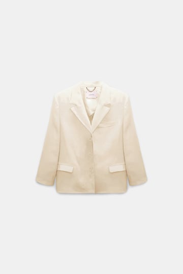 Dorothee Schumacher Linen-cotton shrunken blazer champagner