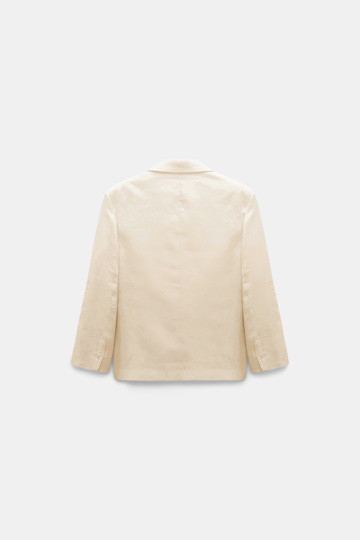 Dorothee Schumacher Linen-cotton shrunken blazer champagner