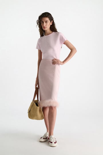 Dorothee Schumacher Kniellanger Rock mit Federn powder