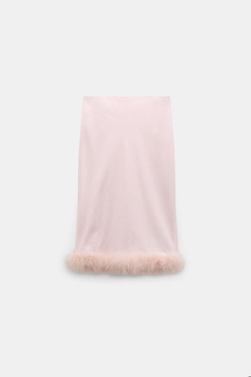 Dorothee Schumacher Kniellanger Rock mit Federn powder