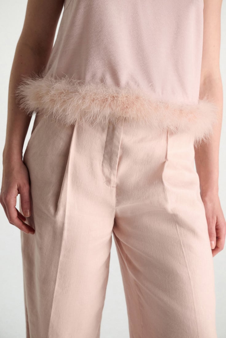 Dorothee Schumacher A-Linien Top mit Federn powder
