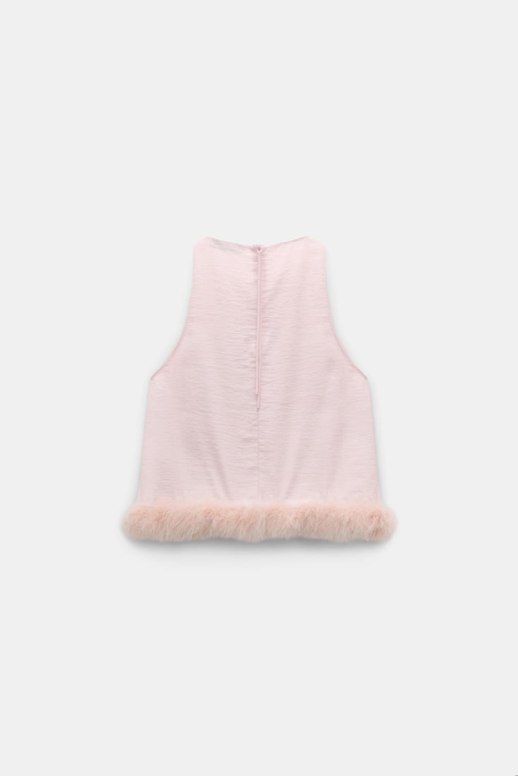 Dorothee Schumacher A-Linien Top mit Federn powder