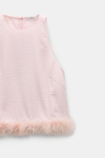 Dorothee Schumacher A-Linien Top mit Federn powder