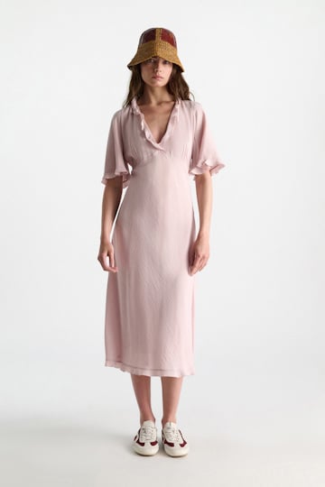 Dorothee Schumacher Midi-Kleid mit V-Ausschnitt powder