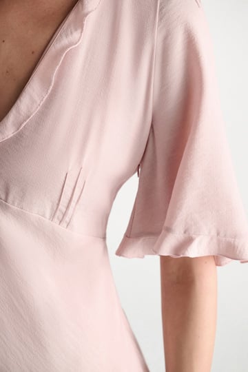 Dorothee Schumacher Midi-Kleid mit V-Ausschnitt powder