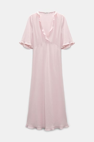 Dorothee Schumacher Midi-Kleid mit V-Ausschnitt powder