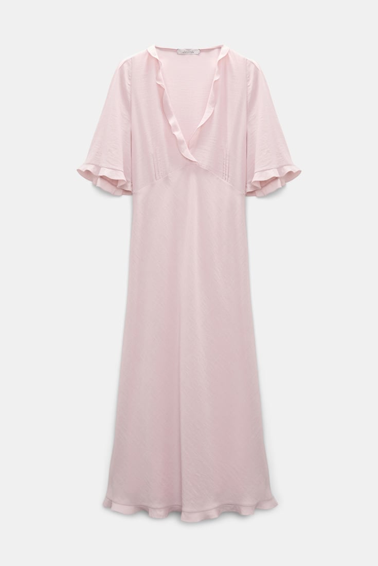Dorothee Schumacher Midi-Kleid mit V-Ausschnitt powder