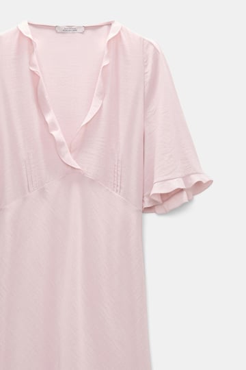 Dorothee Schumacher Midi-Kleid mit V-Ausschnitt powder