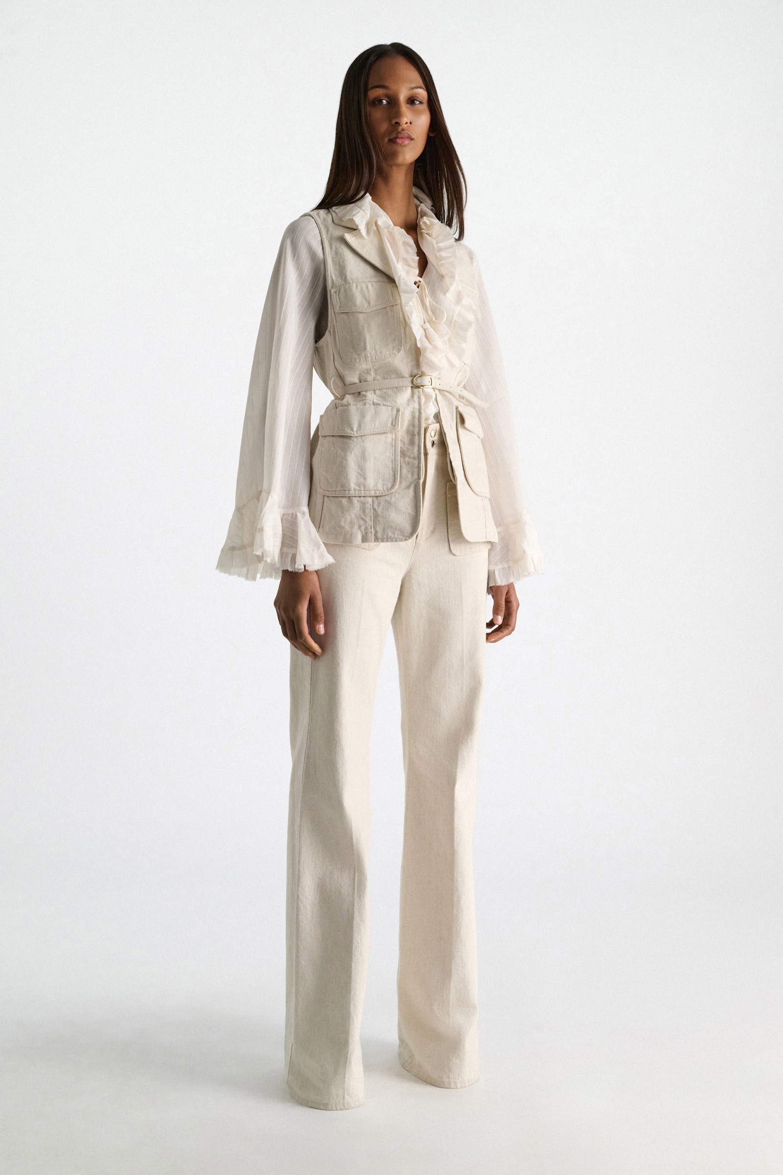 Dorothee Schumacher Striped silk-viscose blouse camellia white