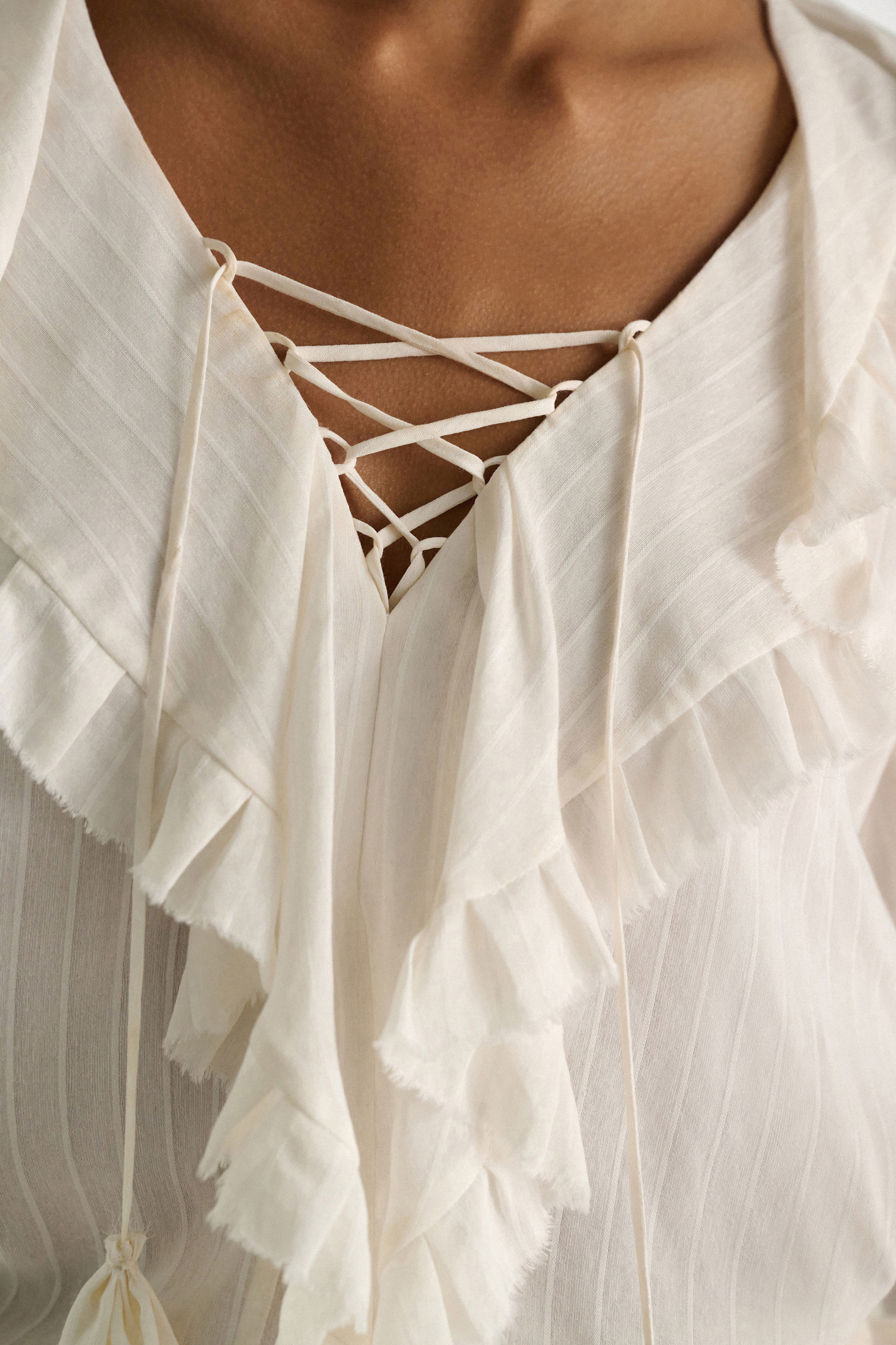 Dorothee Schumacher Striped silk-viscose blouse camellia white