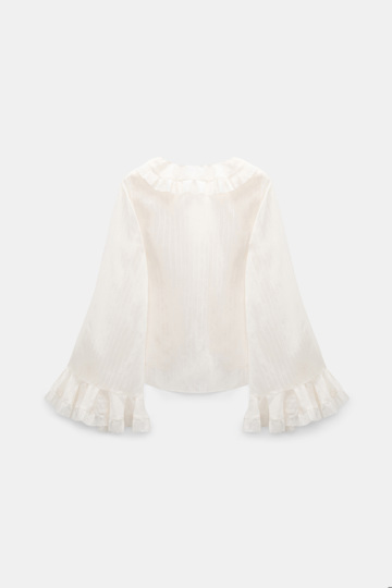Dorothee Schumacher Striped silk-viscose blouse camellia white