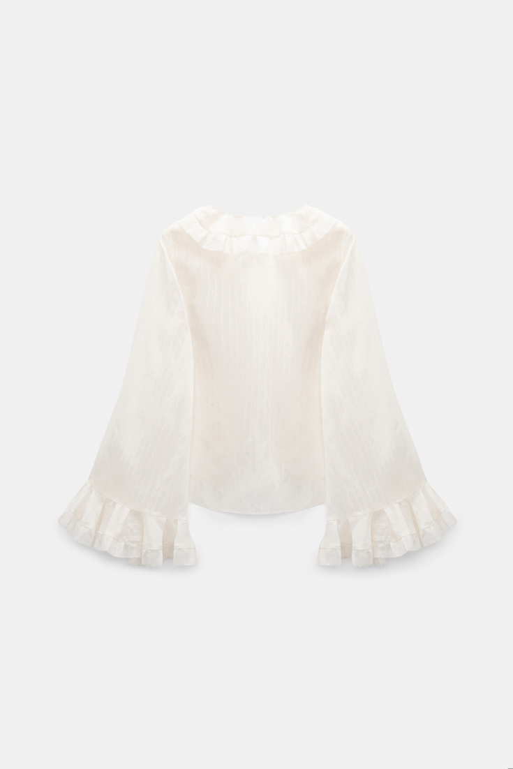 Dorothee Schumacher Striped silk-viscose blouse camellia white