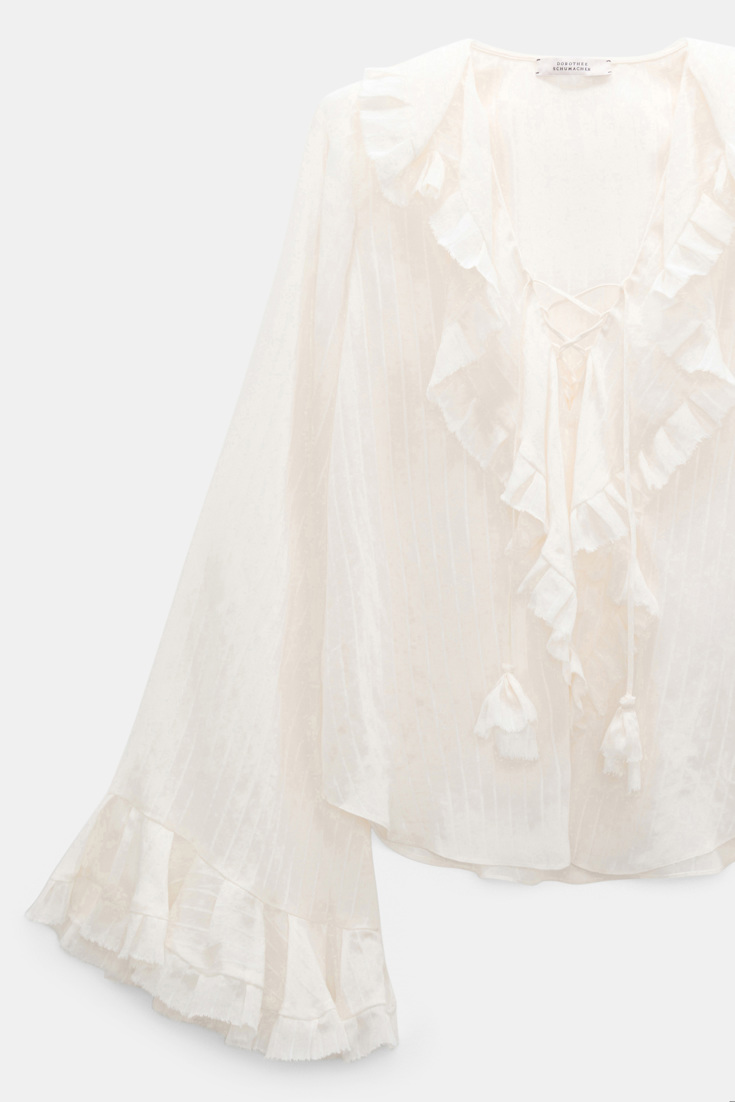 Dorothee Schumacher Striped silk-viscose blouse camellia white