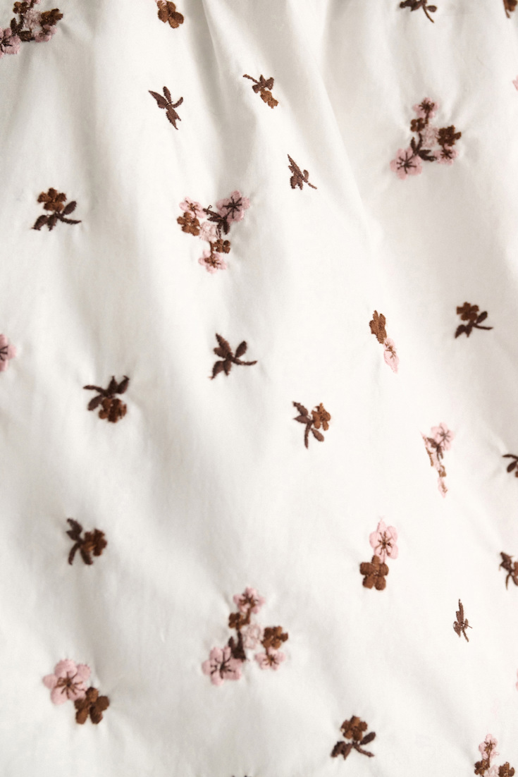 Dorothee Schumacher Embroidered cotton knee-length skirt D-rose embroidery