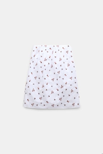 Dorothee Schumacher Bestickter knielanger Rock aus Baumwolle D-rose embroidery