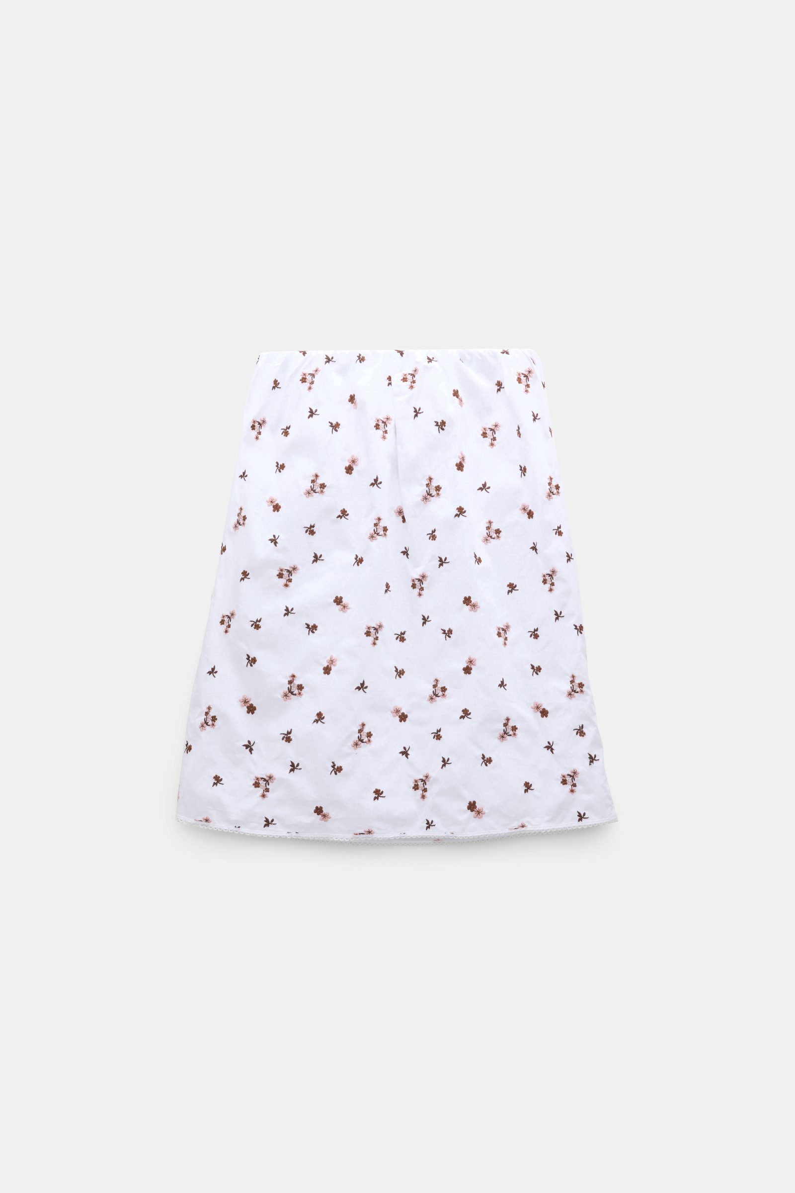 Dorothee Schumacher Embroidered cotton knee-length skirt D-rose embroidery