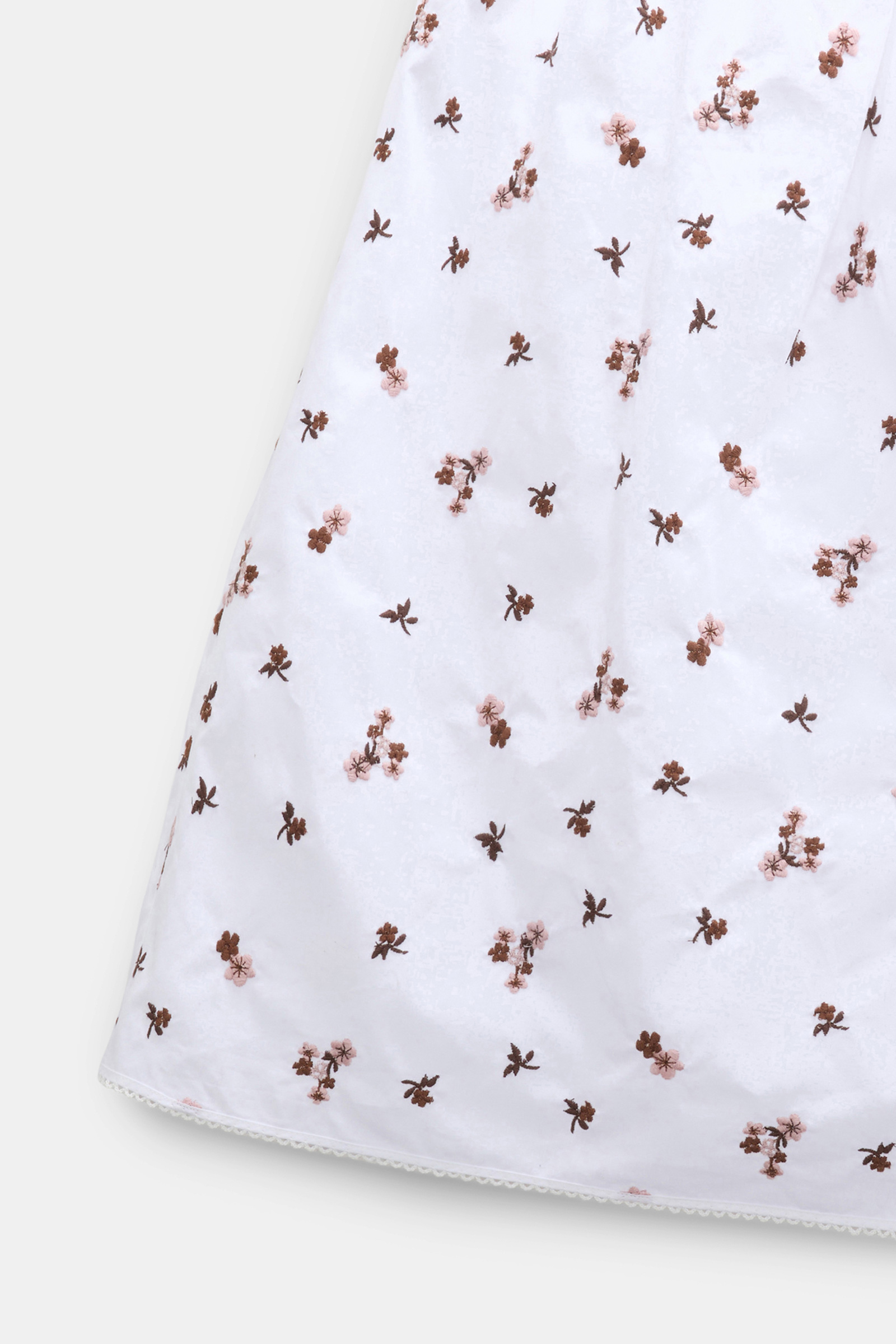 Dorothee Schumacher Embroidered cotton knee-length skirt D-rose embroidery