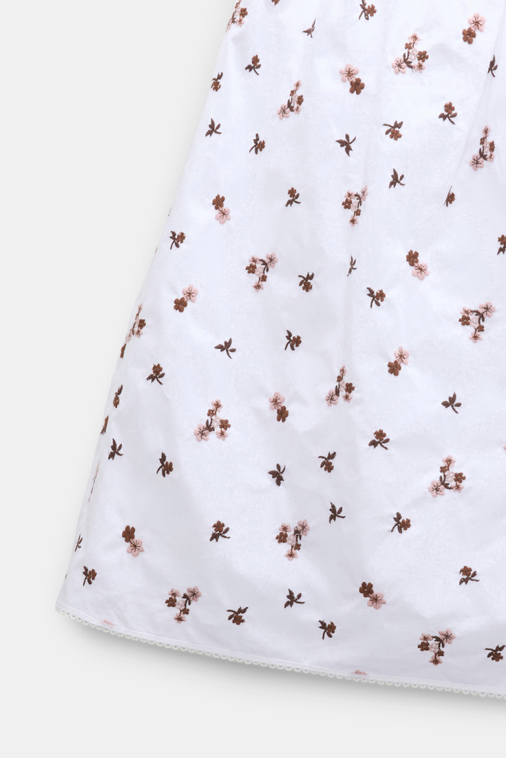 Dorothee Schumacher Embroidered cotton knee-length skirt D-rose embroidery