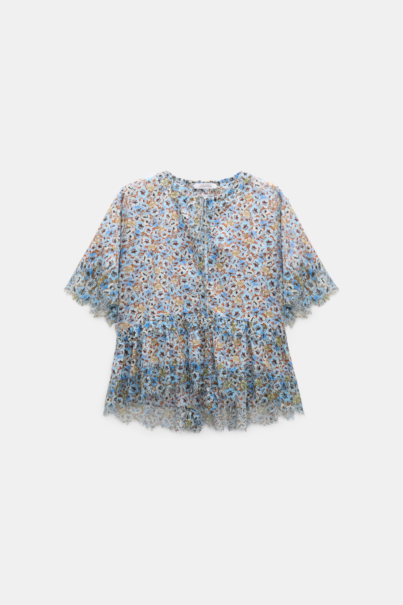 Dorothee Schumacher Signature print top with lace mini boho flower blue