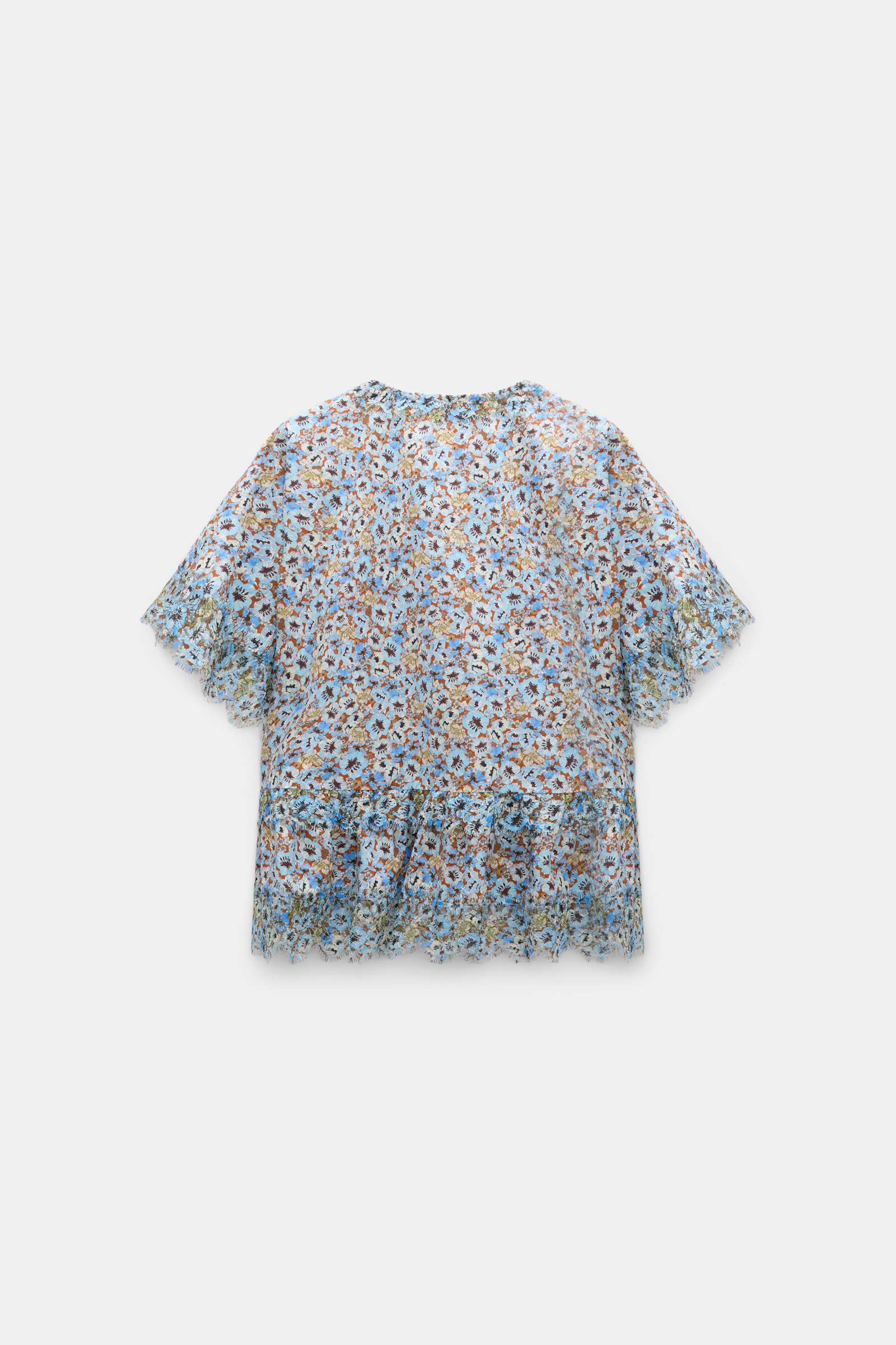 Dorothee Schumacher Signature print top with lace mini boho flower blue