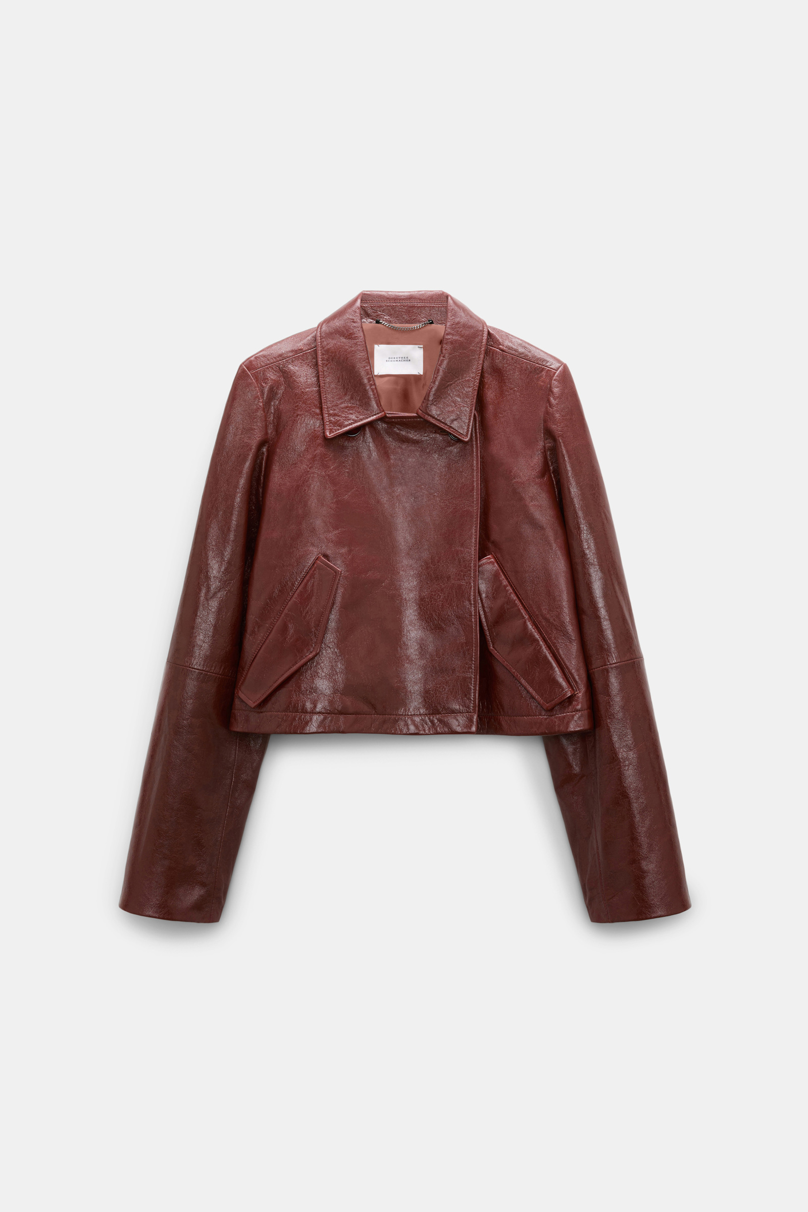 Dorothee Schumacher Boxy leather jacket marsala