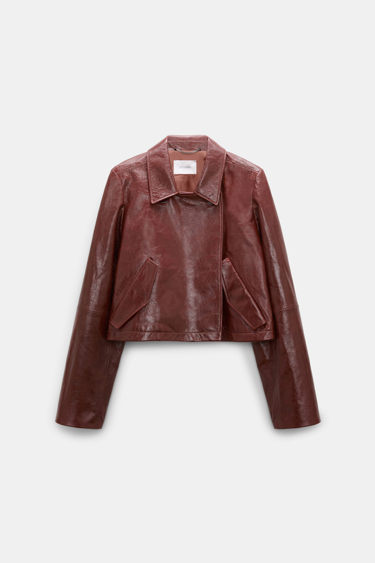 Dorothee Schumacher Boxy leather jacket marsala