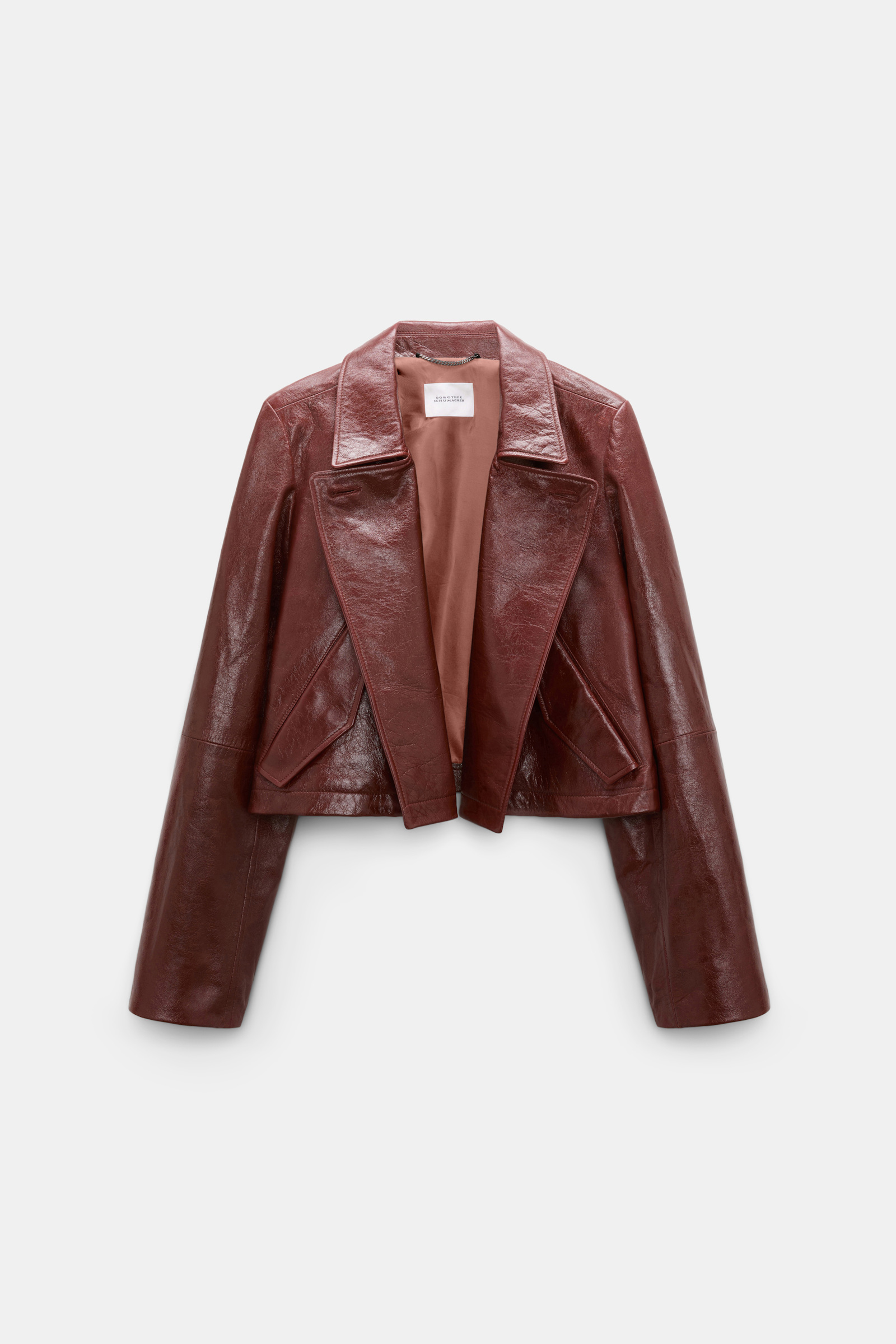 Dorothee Schumacher Boxy leather jacket marsala