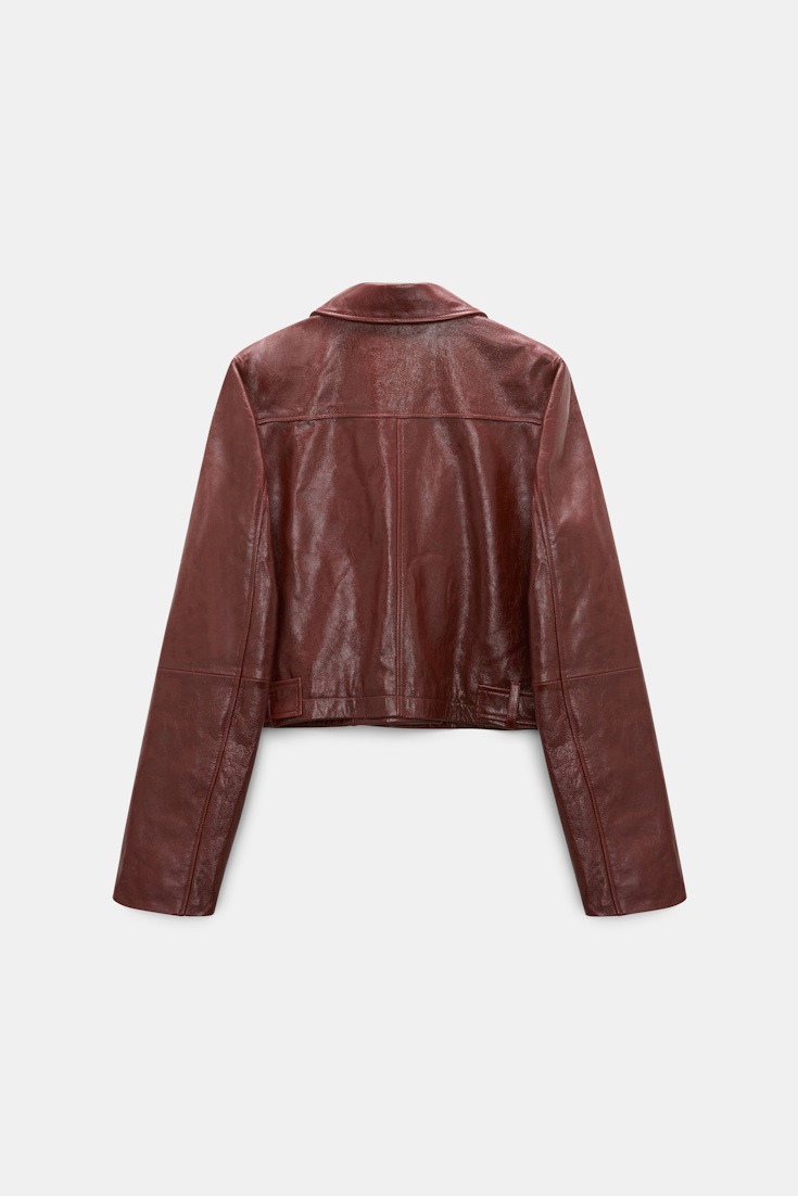 Dorothee Schumacher Boxy leather jacket marsala