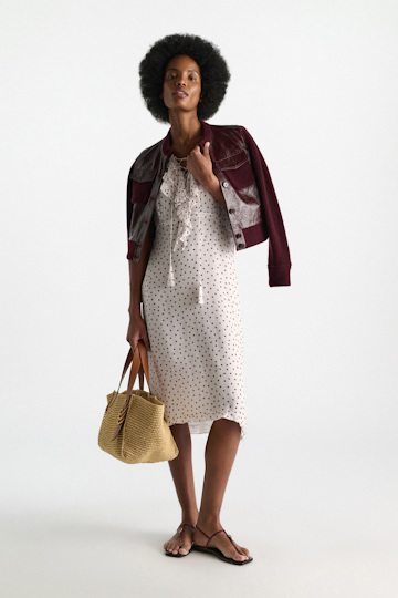 Dorothee Schumacher Leder- und Strickjacke dark bordeaux