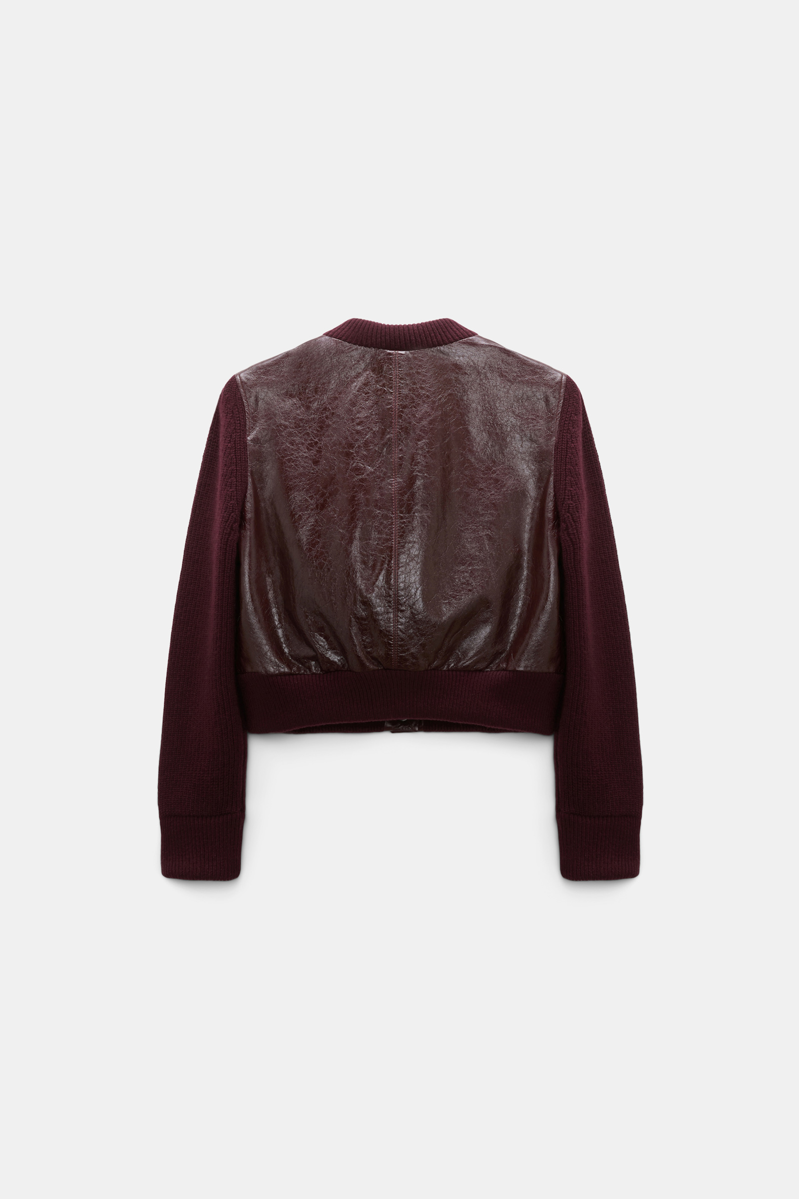 Dorothee Schumacher Leder- und Strickjacke dark bordeaux