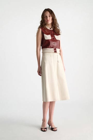 Dorothee Schumacher Leder- und Strickweste marsala