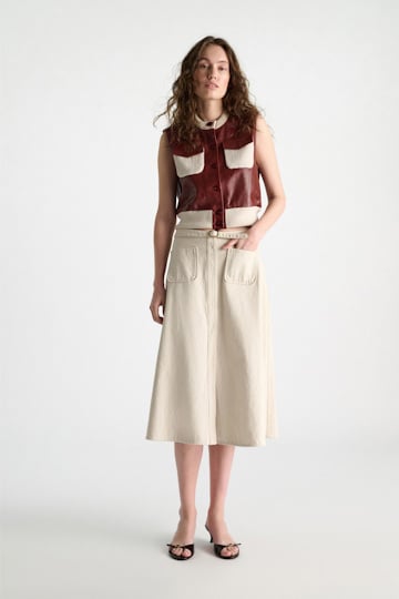 Dorothee Schumacher Leder- und Strickweste marsala