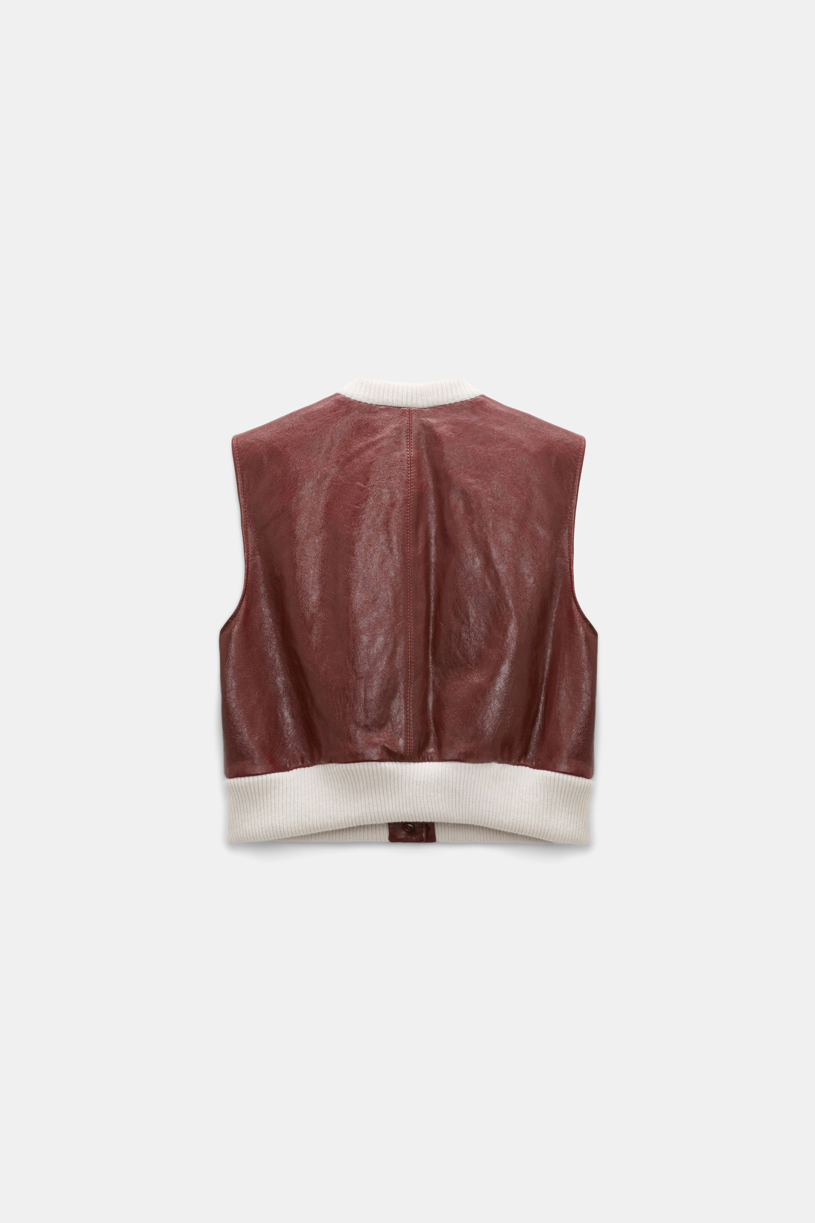 Dorothee Schumacher Leder- und Strickweste marsala