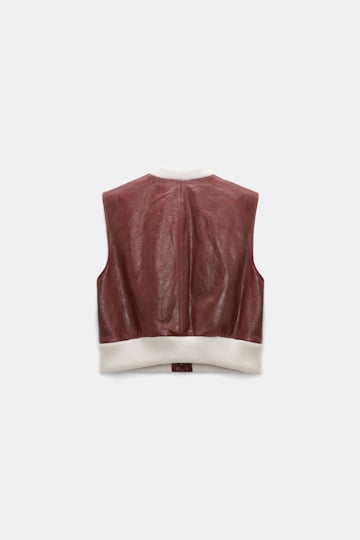 Dorothee Schumacher Leder- und Strickweste marsala