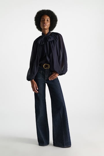Dorothee Schumacher Flared jeans with pockets dark denim