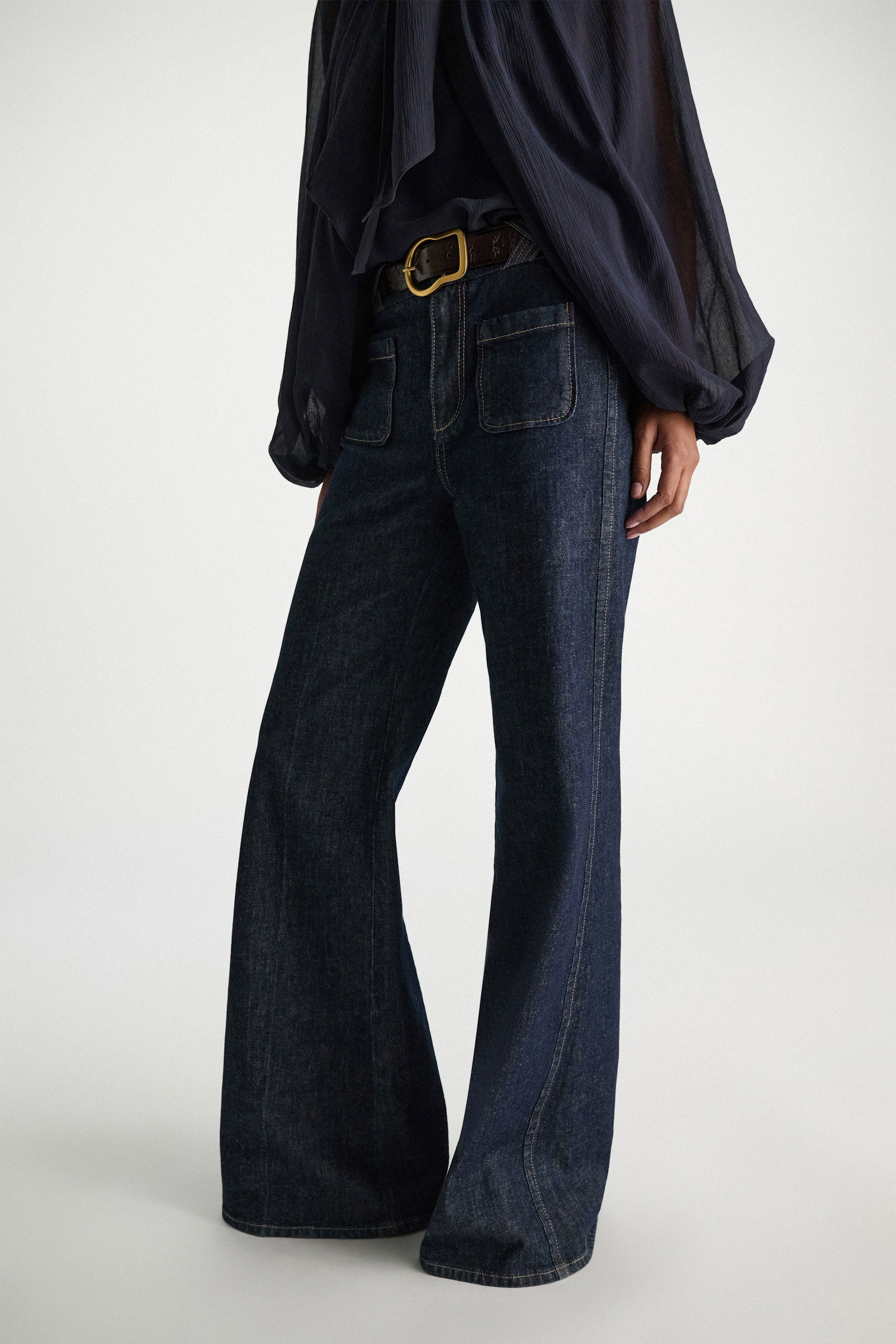 Dorothee Schumacher Flared jeans with pockets dark denim