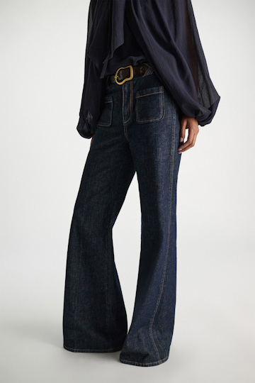 Dorothee Schumacher Flared jeans with pockets dark denim