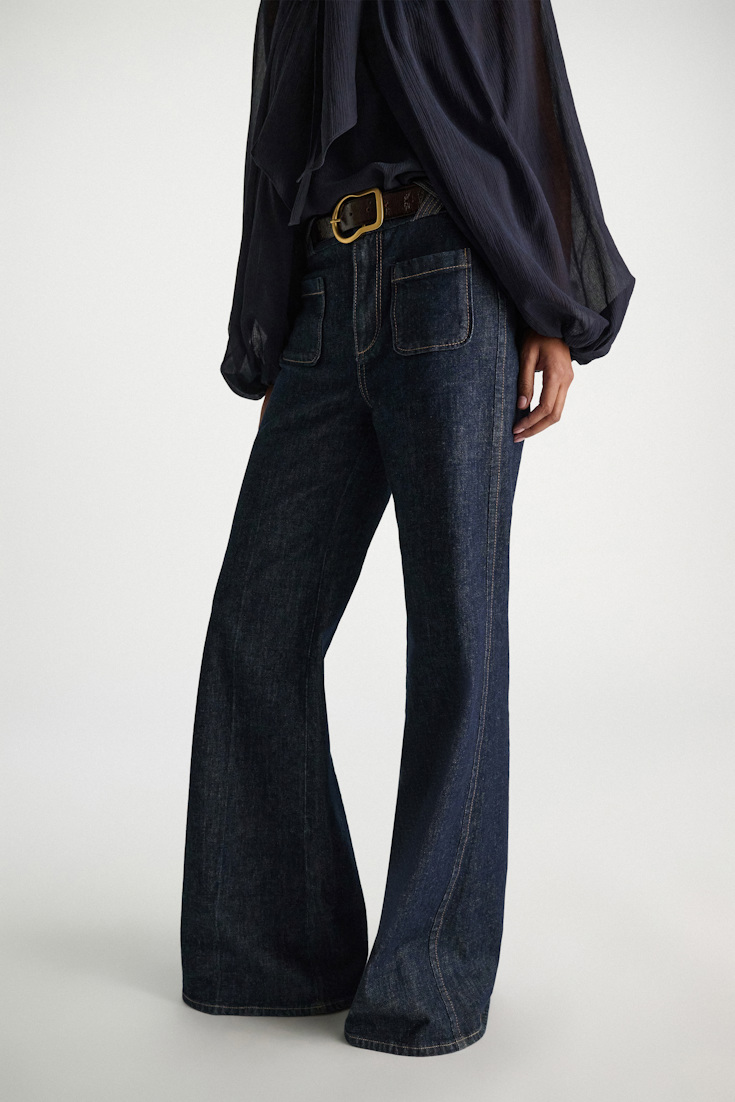 Dorothee Schumacher Flared jeans with pockets dark denim