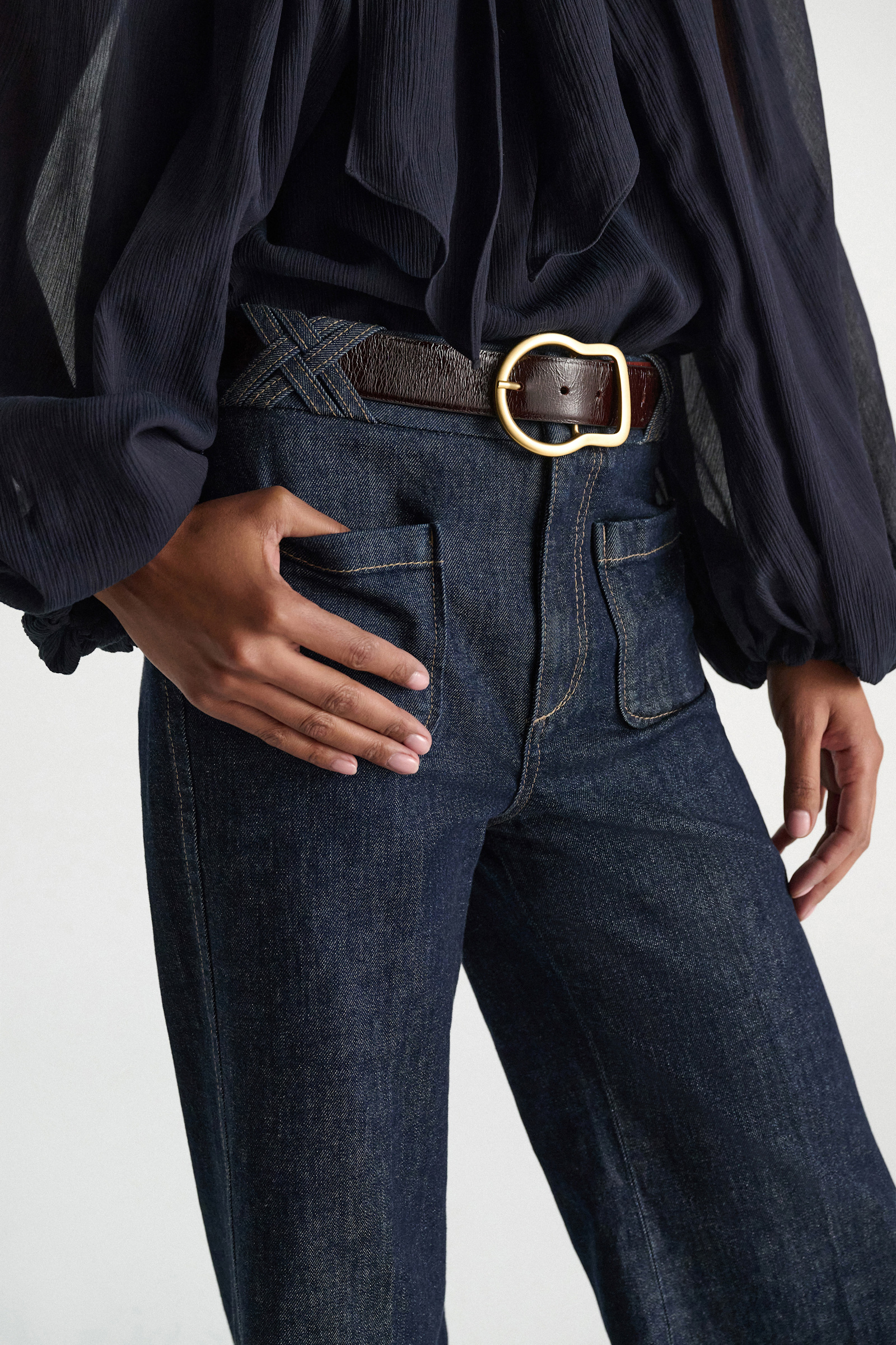 Dorothee Schumacher Flared jeans with pockets dark denim