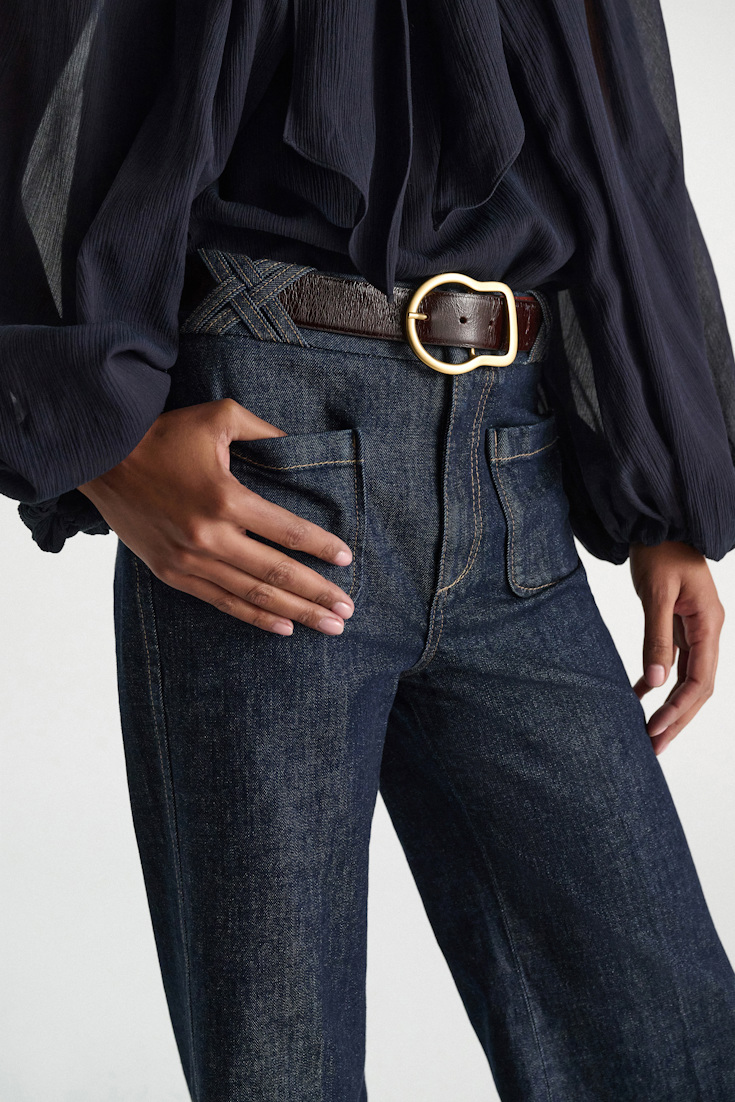 Dorothee Schumacher Flared jeans with pockets dark denim