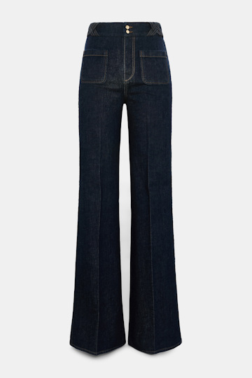 Dorothee Schumacher Flared jeans with pockets dark denim
