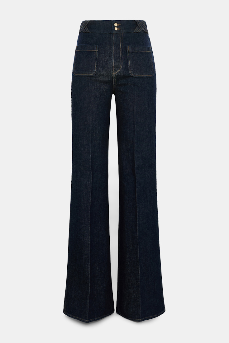 Dorothee Schumacher Flared jeans with pockets dark denim