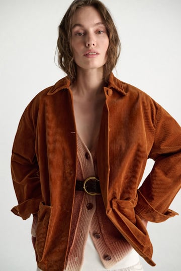 Dorothee Schumacher Hemdjacke aus Baumwoll-Cord copper