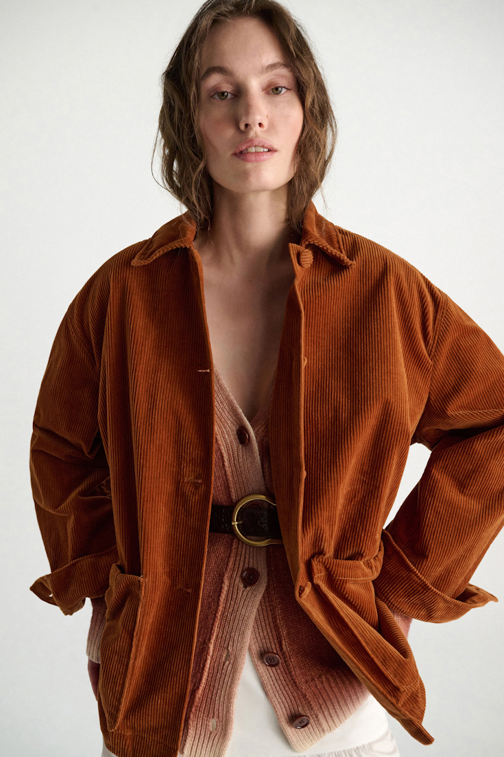 Dorothee Schumacher Cotton corduroy shirt-jacket copper