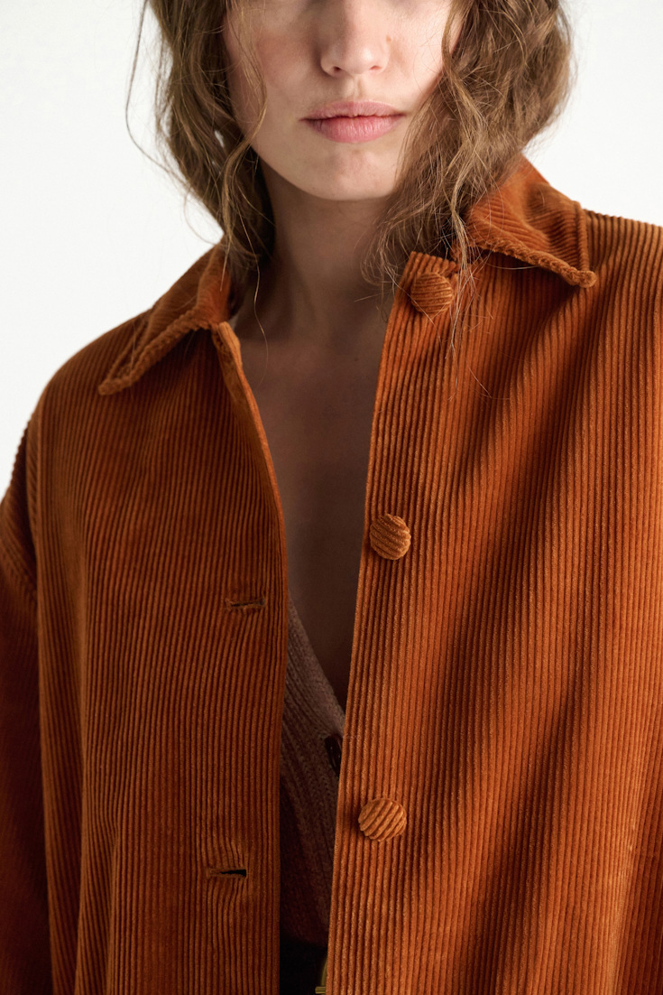 Dorothee Schumacher Cotton corduroy shirt-jacket copper