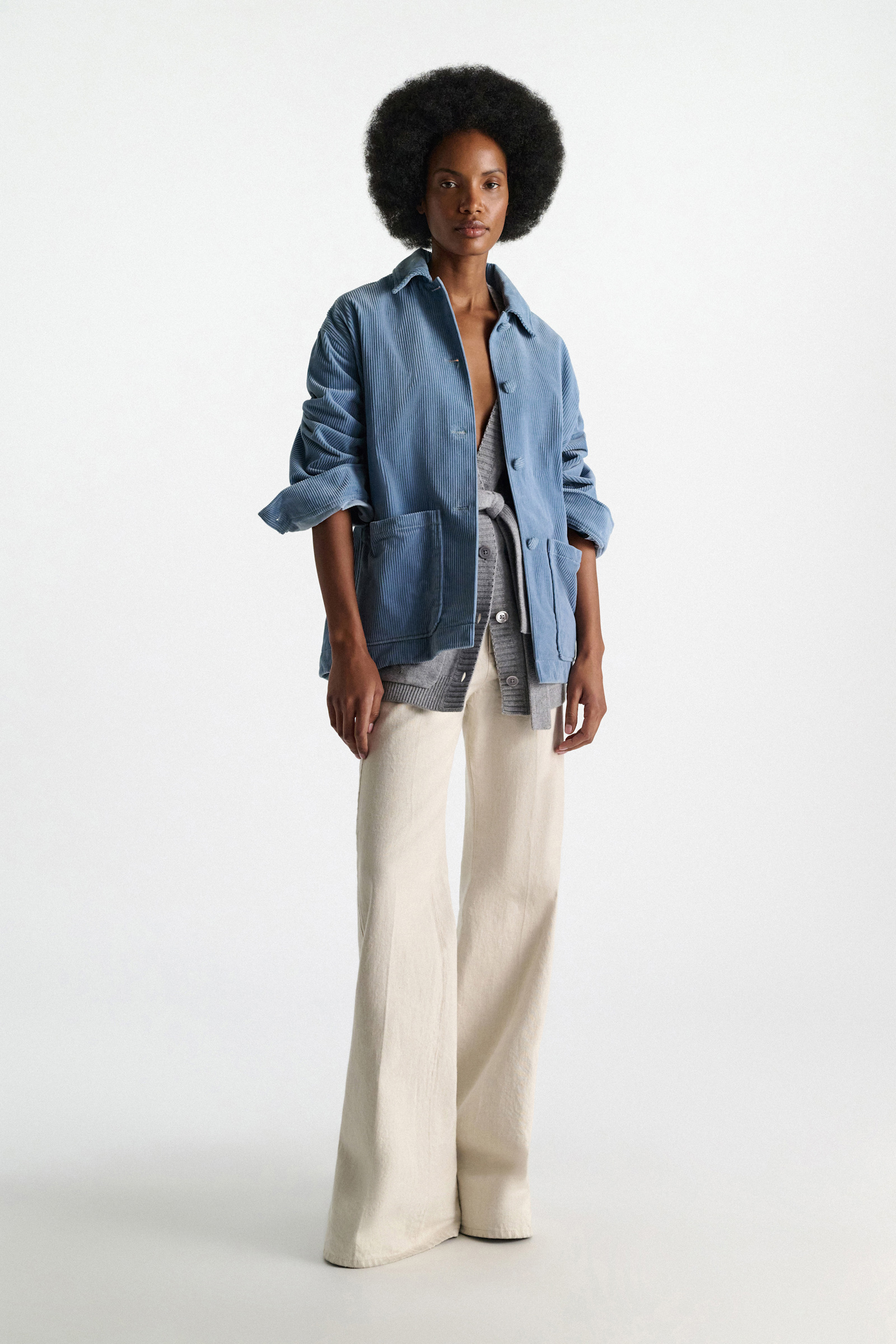 Dorothee Schumacher Cotton corduroy shirt-jacket milky blue