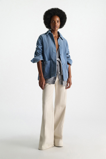 Dorothee Schumacher Cotton corduroy shirt-jacket milky blue
