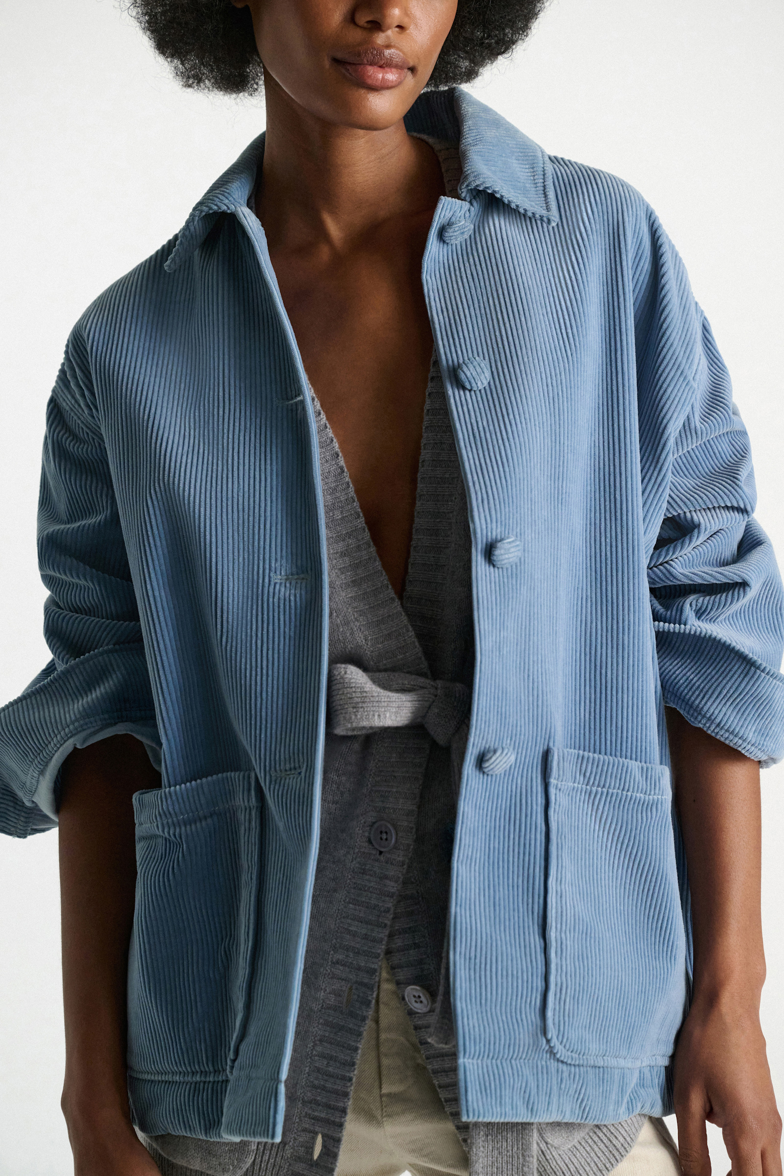 Dorothee Schumacher Cotton corduroy shirt-jacket milky blue
